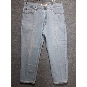 BLACK BATWING Levis 550 Relaxed Light Wash Jeans Mens Size 36x29 Cotton Denim